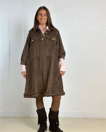 GASPAR Rio Corduroy Dress 2510704 Taupe  